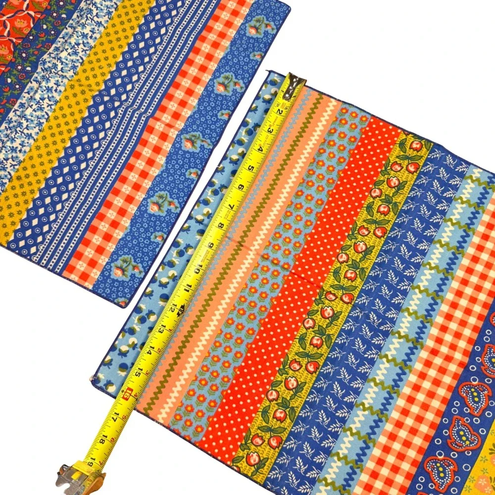 Vintage Style Patchwork Floral Gingham Cloth Napkins Set‎ of 2 Multicolor 18x18